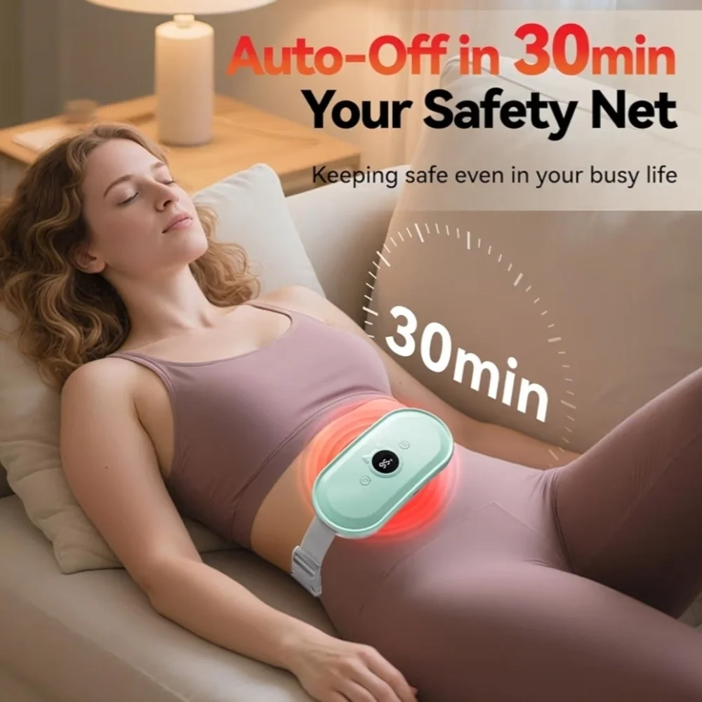 Portable Menstrual Heating Pad Belt w/ Vibration USB Rechargeable - Picture 4 of 4